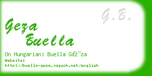 geza buella business card